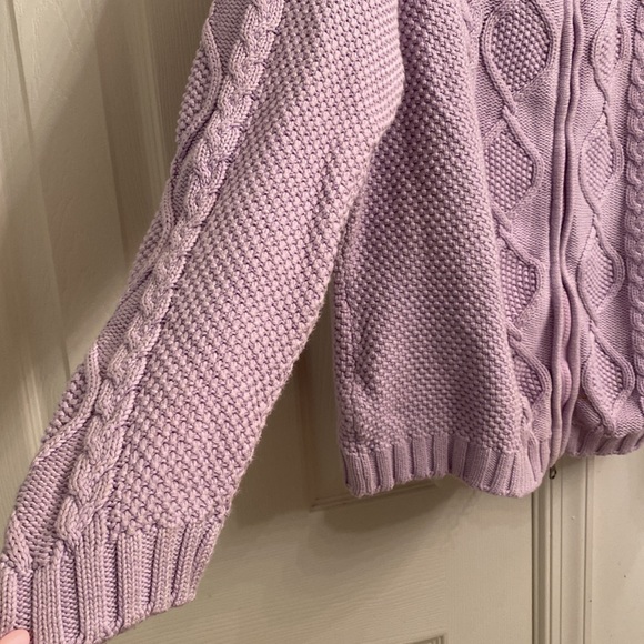 Chaus zip down lavender sweater - Picture 2 of 6